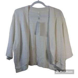 Ny Collection Ivory Knit Sweater Cardigan Topper Size 3X